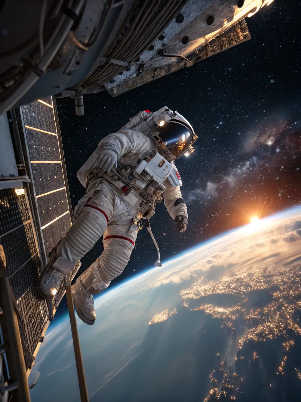 A vibrant virtual card featuring a cartoon astronaut floating in space, surrounded by planets and stars, perfect for educational purposes.